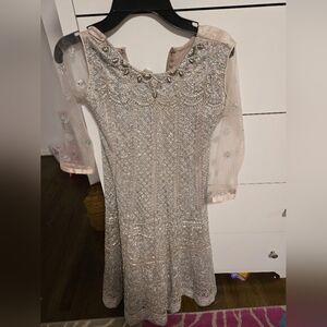 Elegant Silver Embellished Dress
